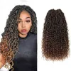 River Faux Locs With Curly Hair Natural Synthetic Braiding Hair Extension Ombre Goddess Locks Crochet Braids Hair