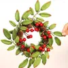 Decorative Flowers 2 Sizes Excellent Xmas Rattan Wreath Pendants Bright-colored Christmas Ornament Delicate Home Decor