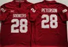 NCAA College Football Jerseys 44 Brian Bosworth 28 Adrian Peterson 32 Samaje Perine Stitched Jersey Red White Black