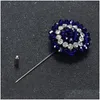 Broches Broches Broches Broches Mode Hommes Broche Fleur Épinglette 4Cm Costume Boutonnière 8 Couleurs Bouton Broches Perles À La Main Goutte Dhqys