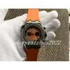 New 42mm Mens Watch Quartz/mechanical double optionals orange Dial rubber watchband Black SubDial Stopwatch Sapphire glass Sport Watches montre de luxe