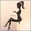 Objets Décoratifs Figurines Acrylique Décoration Cupcake Carte Insertion Talons Hauts Dame Fille Chaussures Déesse Mode Ornement Fête S Dhxzt