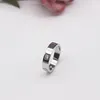 Fashion polished designer lover ring logo printed women men stainless steel couple rings 6mm 18k gold silver rose lady party wedding jewelry supply with velvet bag