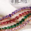 Strand Women Gifts Full Rhinestone Birthstone Pulseira Ajustável Cristal de Cristal de Cristal de Cristão Pulseas femininas Mujer