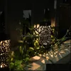 Garden Decorations Solar Powered Lawn Light Gardendecorations Hollow Out Lamp Ground Insertion Lantern Leading Courtyard Garden Deco Dh0Gt