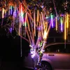 ストリングソーラー流星シャワーガーランドホリデーストリップランプ30cm/50cm LEDガーデンストリートクリスマス装飾用の屋外防水ライト