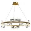 Modern simple circular living room chandelier atmospheric bedroom dining room lamp Nordic light luxury acrylic lamps