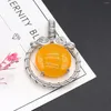 Charms Natural Stone Hand-woven Round Personality Pendant Women Men Yellow Purple Blue Rose Red Crystal Necklace