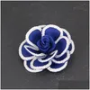 Pins Brooches Pins Brooches Simple Borders Classic Colorf Fabric Camellia Flower Brooch Women Cloth Art Cor Jewelry Pin Shawl Shirt Dhct9