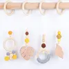 Rattles Mobiles Baby Play Gym Frame Wood Beech Activity barnvagn hängande hängen leksaker teether ring ammande rattle rum dekor 221117