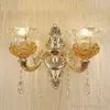 Lampada da parete Nordic Retro Glass Luxury Led Sconce Home Decor Camera da letto Comodino Soggiorno Loft Luci da bagno industriali