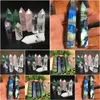 Konst och hantverk Mycket naturlig Amethyst Rose Quartz Obelisk Crystal Wand Point Healing Stones T200117 Drop Delivery Home Garden Arts C DHI2L