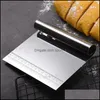 Baking Pastry Tools Stainless Steel Dough Cutter Mtifunction Bench Cake Scraper Pizza Measuring Guide Kitchen Tools 15X12Cm Dhs Dr Dhtza