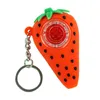 Smoking Accessories Mini Silicone Smoke Pipes Pyrex Glass Oil Burner Pipes Unique Fruit Strawberry Style Small Hand Tobacco Tools With Key Chains bong dab rig