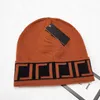 Chapeau en laine brodé de lettres pour femmes, Style occidental, chaud, bord bouclé, tricoté, tendance pour hommes