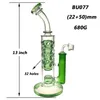 Glass bong Hookah Rig/Bubbler for smoking bong 13inch Height with 19mm female and bowl 680g weight BU077(2 colors)