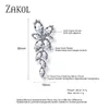 Marquise Cut Cluster Flower Enring Zirconia Crystal Long Dangle Drop أقراط لائحة الزفاف الزفاف للنساء