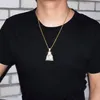 New US Dollar Money Bag Pendant With Tennis Chain Gold Silver Color Bling Cubic Zircon Men039s Hip hop Necklace Jewelry For Gif2347341