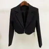 Damenanzüge Blazer HIGH STREET est Fashion Designer Jacke Diamanten Kette Perlen Crop Blazer 221119