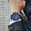 Titta på Mini Focus Blue Sport Fashion Watch Chronograph Sub Dials Luminous Calendar Quartz Silicone Strap Men286T7896625