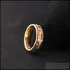 Bandringen Shellhard Abalone Shell Lovers Paren Ring roestvrijstalen vingerringen trouwringen voor mannen vrouwen comfort fit maat 612 DHW71