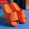 Asifn Thick Sole Home Slippers Ladies Platform Flat Shoes Antislip EVAリビングルーム屋内スライド女性スリッパ45cmヒールJ220716