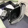 10a Top Women Bag Triangle Crystal Diamond Set Axel Bag Metal Logo Large Capacity Zipper Opening Original Style Luxury Designer Fashion Crossbody Bag