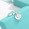 Klassieke fijne T-ring hartring Email Band Ring Hight Quality 925 Silver Sterlling sieraden Desinger voor meid Valentijnsdag feest cadeau origineel luxemerk