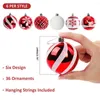 Feestdecoratie onze warm kerst 2022 36pcs ballen ornament xmas boom elegante grote bollen voor