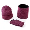 3pcs/conjunto masculino luvas de chapéu de lenço conjunto de lenço de chapéu de inverno de inverno