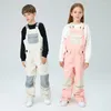 Skifahren Hosen 2022 Ski Hose Mädchen Kinder Overalls Outdoor Snowboard Tragen Jungen Overall Anzug Wasserdichte Kinder Winter Schnee Kleidung