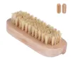 Brosse à ongles en bois, poils de sanglier, forme ovale Double face, petites brosses de nettoyage SN257