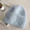 Beanie / Skull Caps Vente Chapeau D'hiver Fourrure De Lapin s Pour Femmes Style Coréen Froid s Chaud Tricoté Solide Adulte Couverture Tête Cap 221119