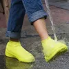 Vintage gummi stövlar återanvändbara latex vattentäta regnskor täcker icke-halksilikon overshoes boot täcker unisex skor tillbehör SS1119