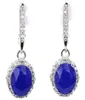 Dangle Chandelier 32x11mm 55g 925 Solid Sterling Silver Earrings Real Blue Sapphire Created Pink Tourmaline Kunzite Cz Daily We