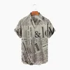 Casual shirts voor heren xl heren brief afdrukken Hawaiiaans shirt mode knop strand korte mouwen snel drogende top S-5XL