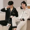 Mäns Sleepwear Quheng Par Sleepwear Cotton Winte New Pyjamas Set for Woman 2022 Autumn Long Sleeved Trousers Casual Mens Home Clothing T221103