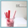 Drinking Straws Non-Toxic Heart Shape Drinking St Reusable Sile Sts Portable Party Bar Tool Drop Delivery 2021 Home Garden Kitchen Dhimc