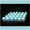 Décoration de fête Décoration de fête 3545 cm LED Bougies chauffe-plat décoratives Lumière sans flamme Batterie Anniversaire de mariage Chri Dh1Rq