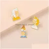 Pins Brooches Cartoon Animal Brooch Pins 3Pcs/Set Cute Warm Picture Of Cats And Humans Brooches For Women Enamel Pin Jewelry Metal Dh0Nj