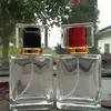 Bouteille vide carrée en verre Transparent de 50ML, pour parfum, cosmétiques, avec capuchon en acrylique, vente en gros