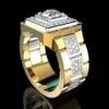 14 K Gold White Dimond Ring for Men fShion Bijoux Femme Jewellery Nturl Gemstones Bgue Homme 2 Crts Dimond Ring Mles292R8545262