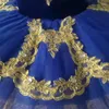 Abbigliamento da palcoscenico Abito da ballerina blu Costume da ballo del lago dei cigni Tutu da pancake per bambini per bambini per ragazze Gonna professionale per balletto