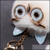Nyckelringar Big Eye Owl Fur Ny