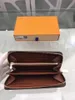 Designers en cuir à glissière simple portefeuille long sacs de soirée porte-monnaie portefeuille en relief avec boîte en série MVS en cuir278x