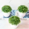 Dekoratif çiçekler 2otlu 14x14cm küçük yeşil çim topu yapay bitkiler Bonsai Noel Cadılar Bayramı Partisi Ev Süs Masaüstü Mini