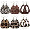 Fascino moda pelle Waterdrop orecchini pendenti Europa Africa Boho carino femminile leopardo orecchino goccia d'acqua per ragazze eleganti donne Je Dhrjz