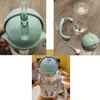 Cups Dishes Utensils Kids Children Cartoon Animal School Drinking Water Straw Bottle Gravity Ball Straw Baby Cup with Shoulder Strap Water Bottle 221119