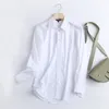 Женские блузки, рубашки, офисные женские туфли в английском стиле, простая мода, поплин, однотонная белая блузка, женская рубашка Blusas Mujer De Moda, женские топы 221119