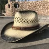 Berets Women Hollow Western Cowboy Hat Summer Lady Boater Sombrero Hombre Fascinator Tassel Sunbonnet Sun